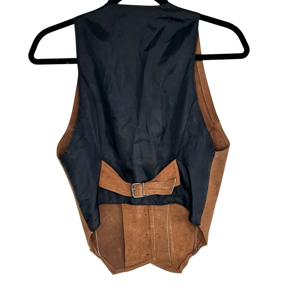 Vintage Phoenix Suede Vest Small Brown Western Indie Cowgirl‎ Rodeo Boho 80s USA - Picture 2 of 10